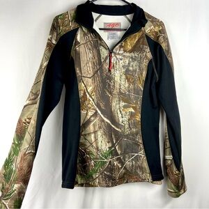 Womens Real Tree AGO Camouflage Pullover with Thumbholes Size Large
